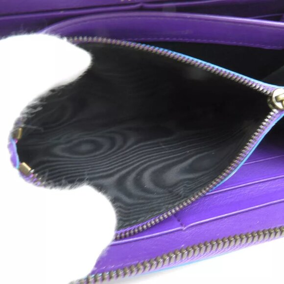 Auth BALENCIAGA Zip Around Long Wallet Purple - Picture 7 of 10